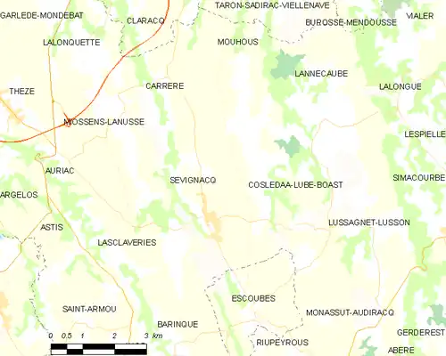 Detailkaart van de gemeente