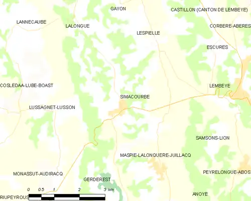 Detailkaart van de gemeente