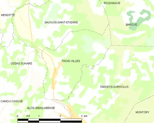 Detailkaart van de gemeente