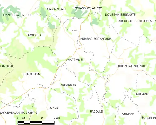 Detailkaart van de gemeente