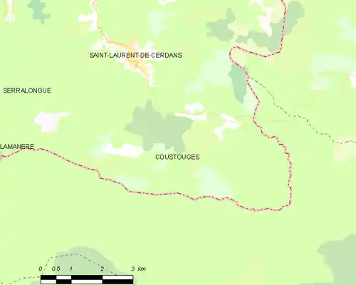 Detailkaart van de gemeente