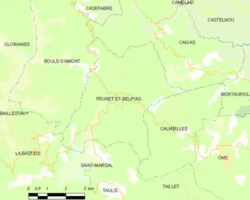 Detailkaart van de gemeente