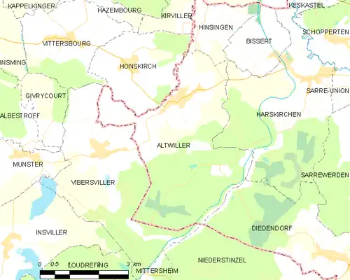 Detailkaart van de gemeente