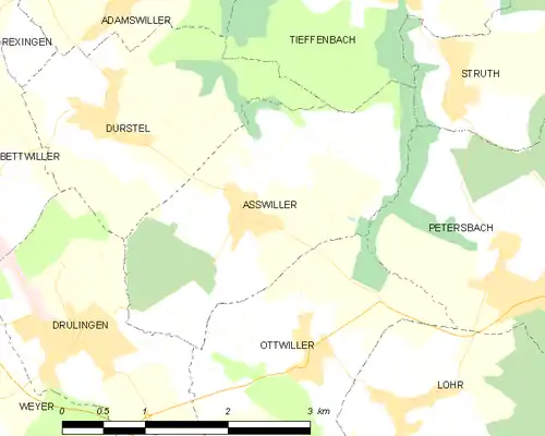 Detailkaart van de gemeente