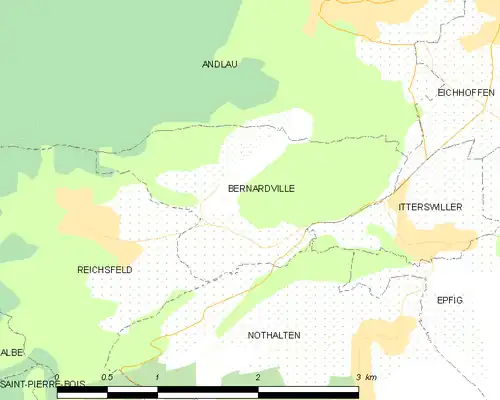 Detailkaart van de gemeente