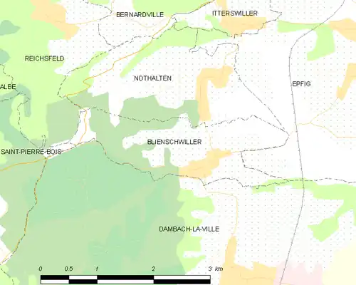 Detailkaart van de gemeente