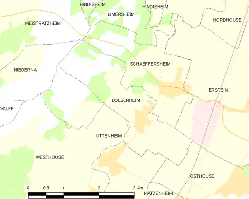 Detailkaart van de gemeente