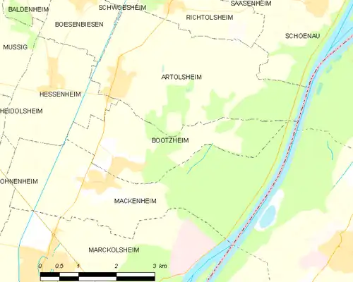 Detailkaart van de gemeente