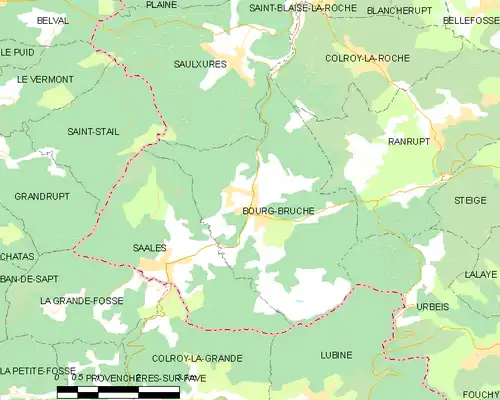 Detailkaart van de gemeente