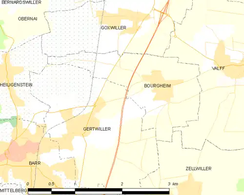Detailkaart van de gemeente
