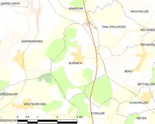 Detailkaart van de gemeente