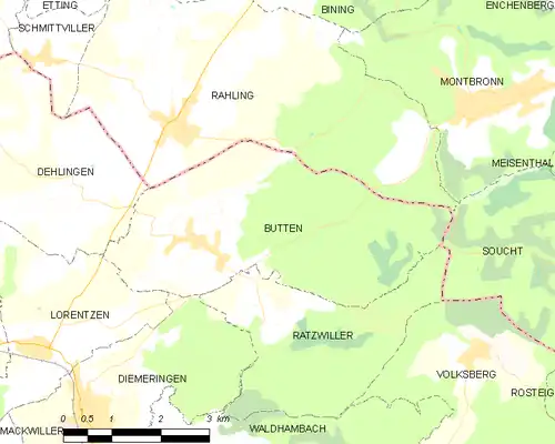 Detailkaart van de gemeente