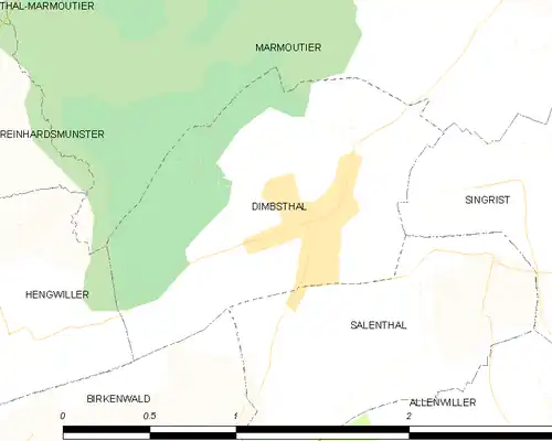 Detailkaart van de gemeente