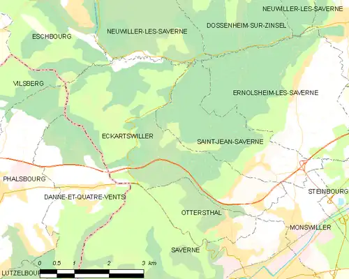 Detailkaart van de gemeente