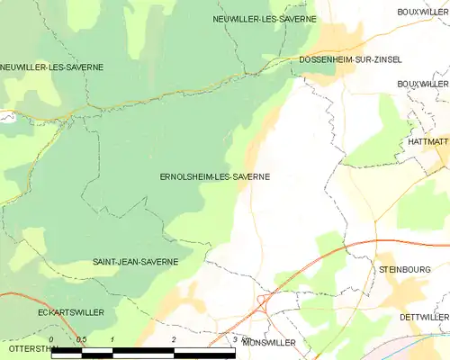 Detailkaart van de gemeente
