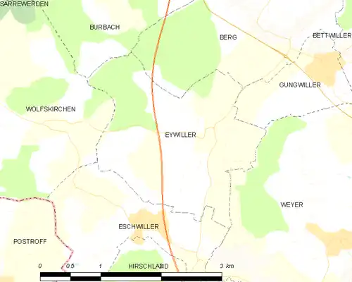 Detailkaart van de gemeente