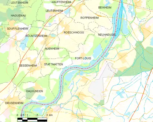 Detailkaart van de gemeente