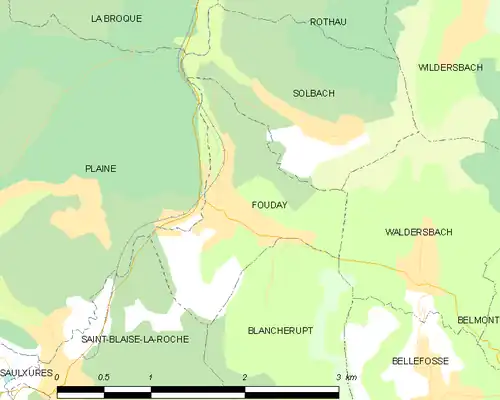 Detailkaart van de gemeente