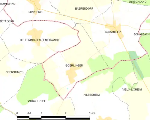 Detailkaart van de gemeente