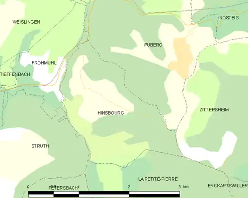 Detailkaart van de gemeente