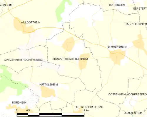 Detailkaart van de gemeente