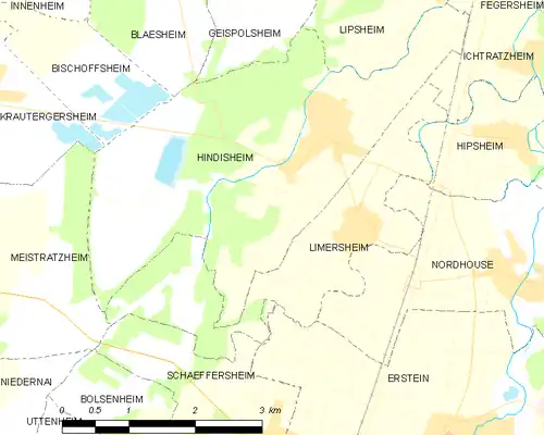 Detailkaart van de gemeente