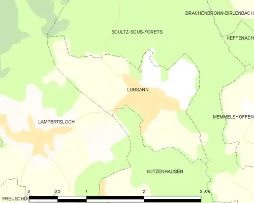 Detailkaart van de gemeente