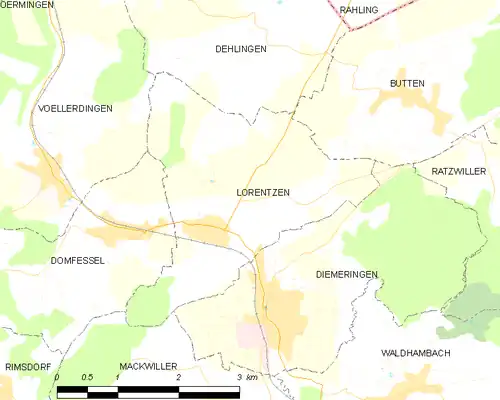 Detailkaart van de gemeente