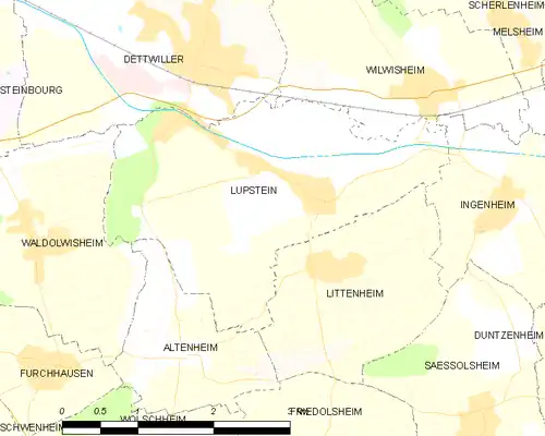 Detailkaart van de gemeente