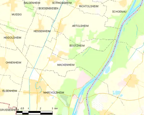 Detailkaart van de gemeente