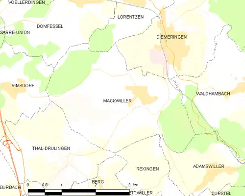 Detailkaart van de gemeente