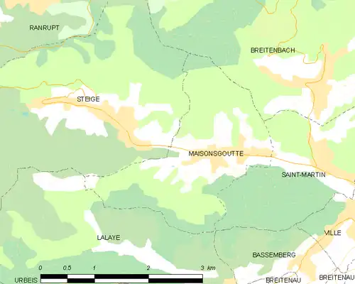 Detailkaart van de gemeente