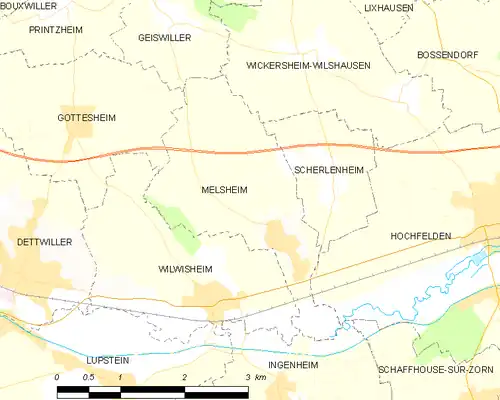 Detailkaart van de gemeente