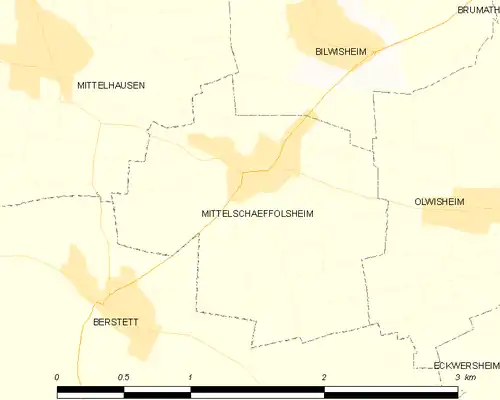 Detailkaart van de gemeente