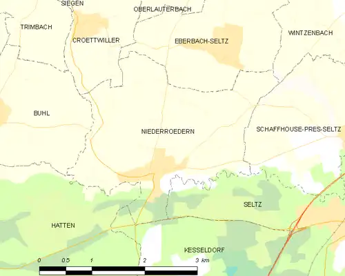Detailkaart van de gemeente