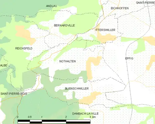 Detailkaart van de gemeente