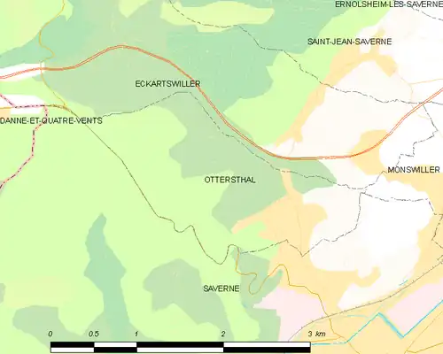 Detailkaart van de gemeente