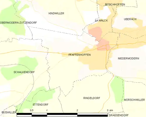Detailkaart van de gemeente