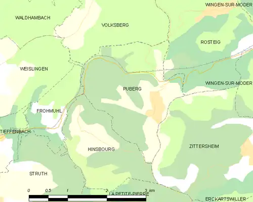 Detailkaart van de gemeente