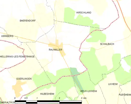 Detailkaart van de gemeente