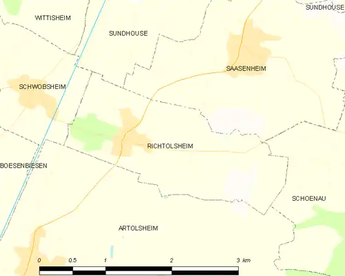 Detailkaart van de gemeente