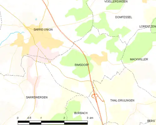 Detailkaart van de gemeente