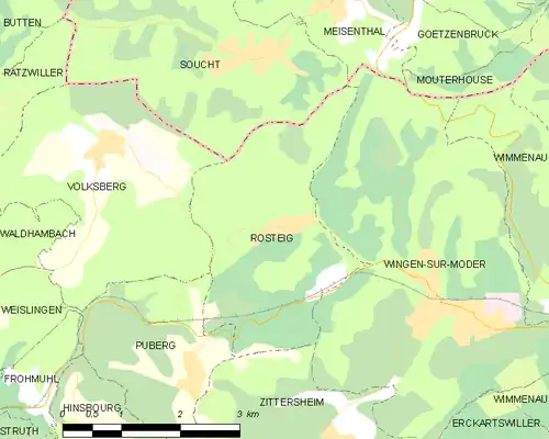 Detailkaart van de gemeente