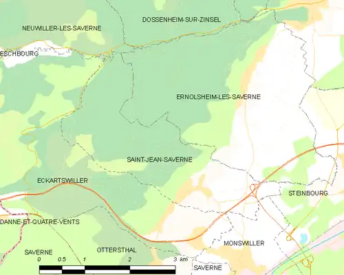 Detailkaart van de gemeente