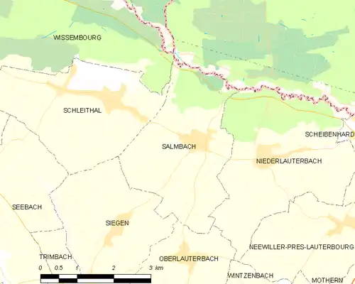 Detailkaart van de gemeente