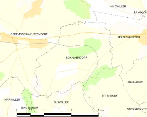 Detailkaart van de gemeente