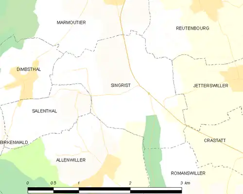 Detailkaart van de gemeente