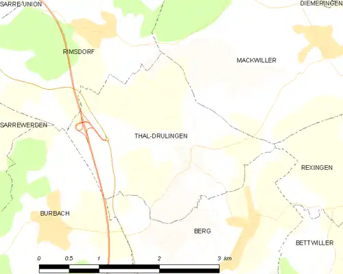 Detailkaart van de gemeente