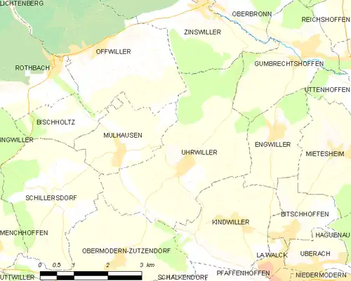 Detailkaart van de gemeente