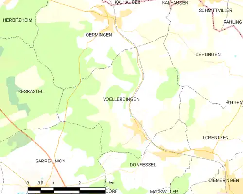 Detailkaart van de gemeente